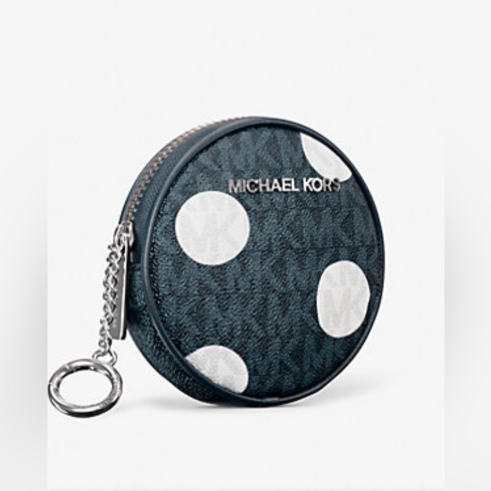 Michael Kors Black and White Dot Coin Pouch